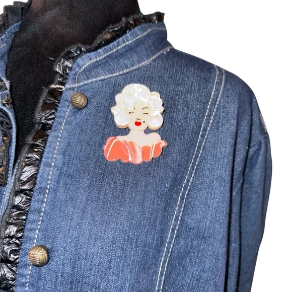 UPCYCLED REWORKED DENIM Jean Jacket M. Monroe Plus Size Denim Jacket Size 2X - Picture 5 of 8